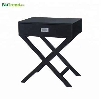 Best cheap black designer modern living room furniture end side tables drawer sale