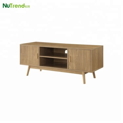 Modern designs wooden lcd tv cabinet with showcase